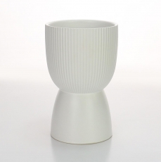 PEDESTAL POT 21H 13.2T 11.5B RIBBED SATIN MATTE