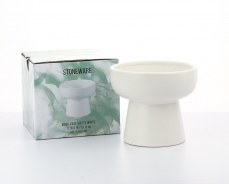 BOWL VASE 12.3H 14.7T 10.4B SATIN MATTE WHITE