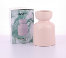 SMALL LULU VASE14H 8T 10B SATIN MATTE LTPINK