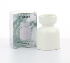 SMALL LULU VASE14H 8T 10B SATIN MATTE WHITE