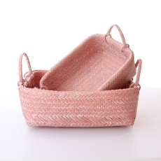 S/2 BAMBOO RECT TRAY PINK 10-11H 28-35TL 20-26TW