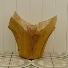 HESSIAN FLORAL CUP NATURAL 16H 19T 12B 