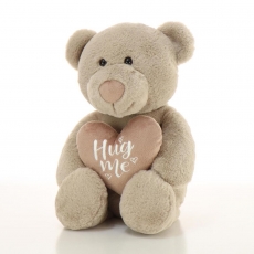 37CM SITTING BEAR WITH HEART - BEIGE