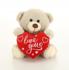 24CM SITTING LOVE YOU BEAR - BEIGE