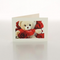 BEAR AND ROSES- FOLDED CARD PK/20
