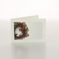 RED BAUBLE WREATH - FOLDED CARD PK/20