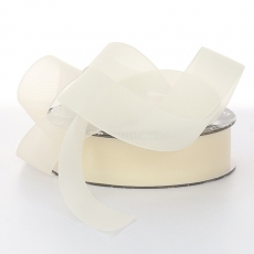 25MM NYLON SHEER ORGANZA RIBBON 25M IVORY