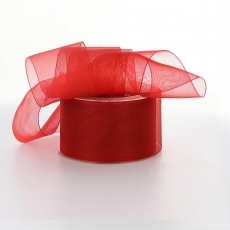 ORGANZA PREMIUM EDGE 50MM X 50YDS RED