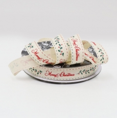 16MM COTTON MERRY CHRISTMAS 25M NATURAL