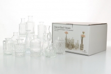 ASSORTED VINTAGE BOTTLES SET/12 CLEAR