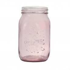 LARGE MASON JAR 17H 8T 8.5B 10WP ROSEWATER