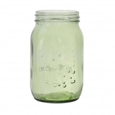 LARGE MASON JAR 17H 8T 8.5B 10WP SAGE