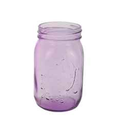 MEDIUM MASON JAR 13H 6.5T 6B 8WP LAVENDER