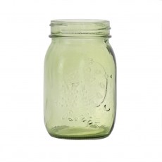 MEDIUM MASON JAR 13H 6.5T 6B 8WP SAGE