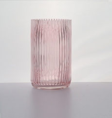 RIBBED CYLINDER 25H 15T 15B ROSEWATER