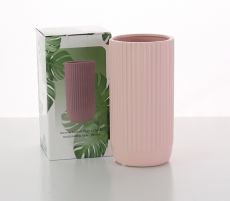 DOL CYLINDER 19.7H 10T 10B ROSEWATER RIBBED