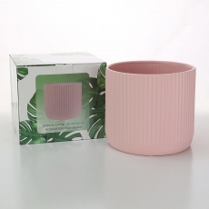 DOL CYLINDER 20H 22.5T 22.5B ROSEWATER PINK RIBBED