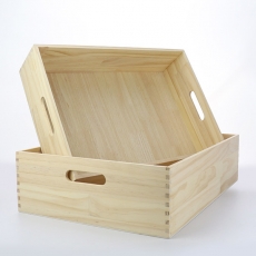 S/2 WOOD HAMPER TRAYS L:13H 48L 35W� S:11H 45L 32W