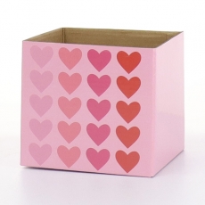MINI GLOSS BOX 11.5Hx12.5x12.5 PINK HEARTS