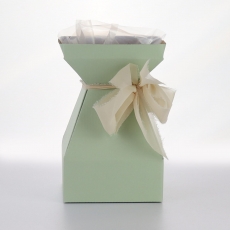 SMALL SQUARE MOD VASE SGREEN 14X14X22CM pack10