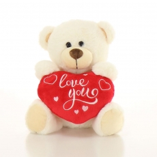 24CM SITTING LOVE YOU BEAR - WHITE