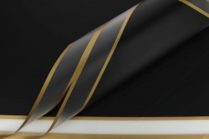 GOLD BORDER FROST SHEET 50MIC 50X70CM BLACK PK/100