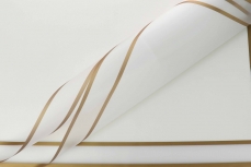 GOLD BORDER FROST SHEET 50MIC 50X70CM WHITE PK/100